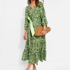 NEW Tuckernuck Viridian Grove Lyles Dress - Green Foilage | Autumn Maxi Print